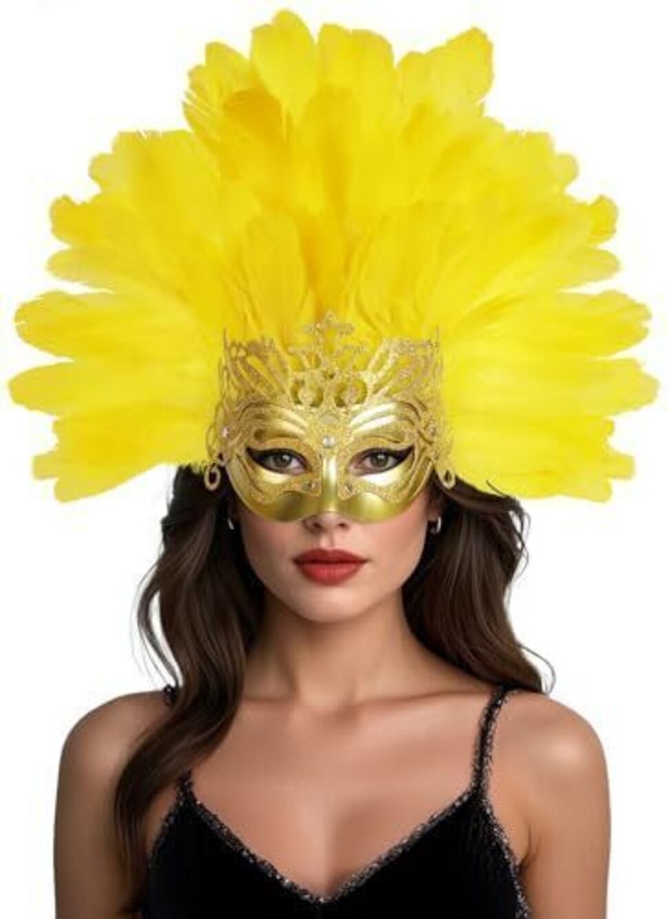 5835 Venetian Feather Headpiece Mask Luxury Feather Headwear Masquerade